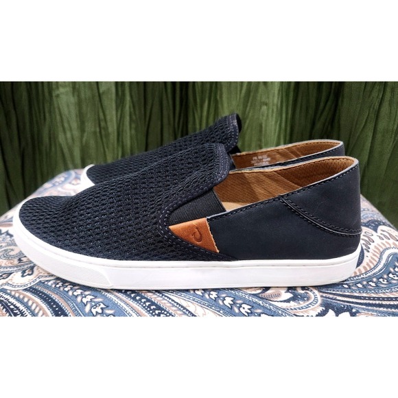 Olukai Pehuea Black Mesh Slip On Sneakers Womens 8 20271-4040 - Picture 8 of 9